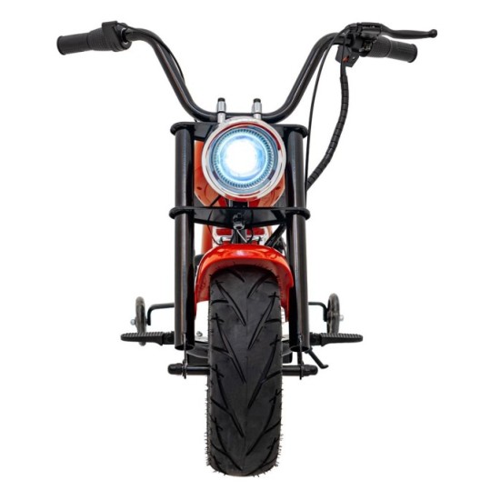 JOKO Elektrická Motorka Chopper Warrior 350W, 36V, nosnosť 80kg, Nafukovacie kolesá, kožené sedadlo, oranžová