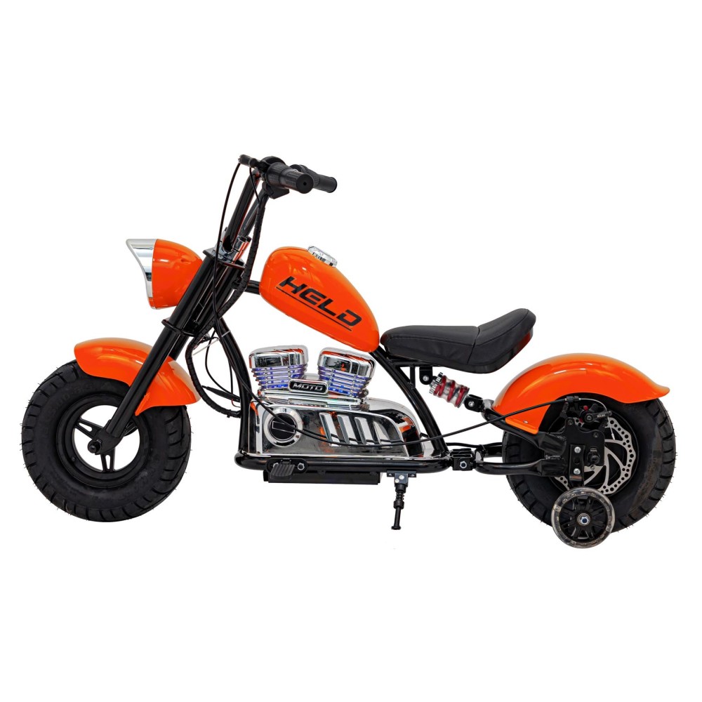 JOKO Elektrická Motorka Chopper Warrior 350W, 36V, nosnosť 80kg, Nafukovacie kolesá, kožené sedadlo, oranžová