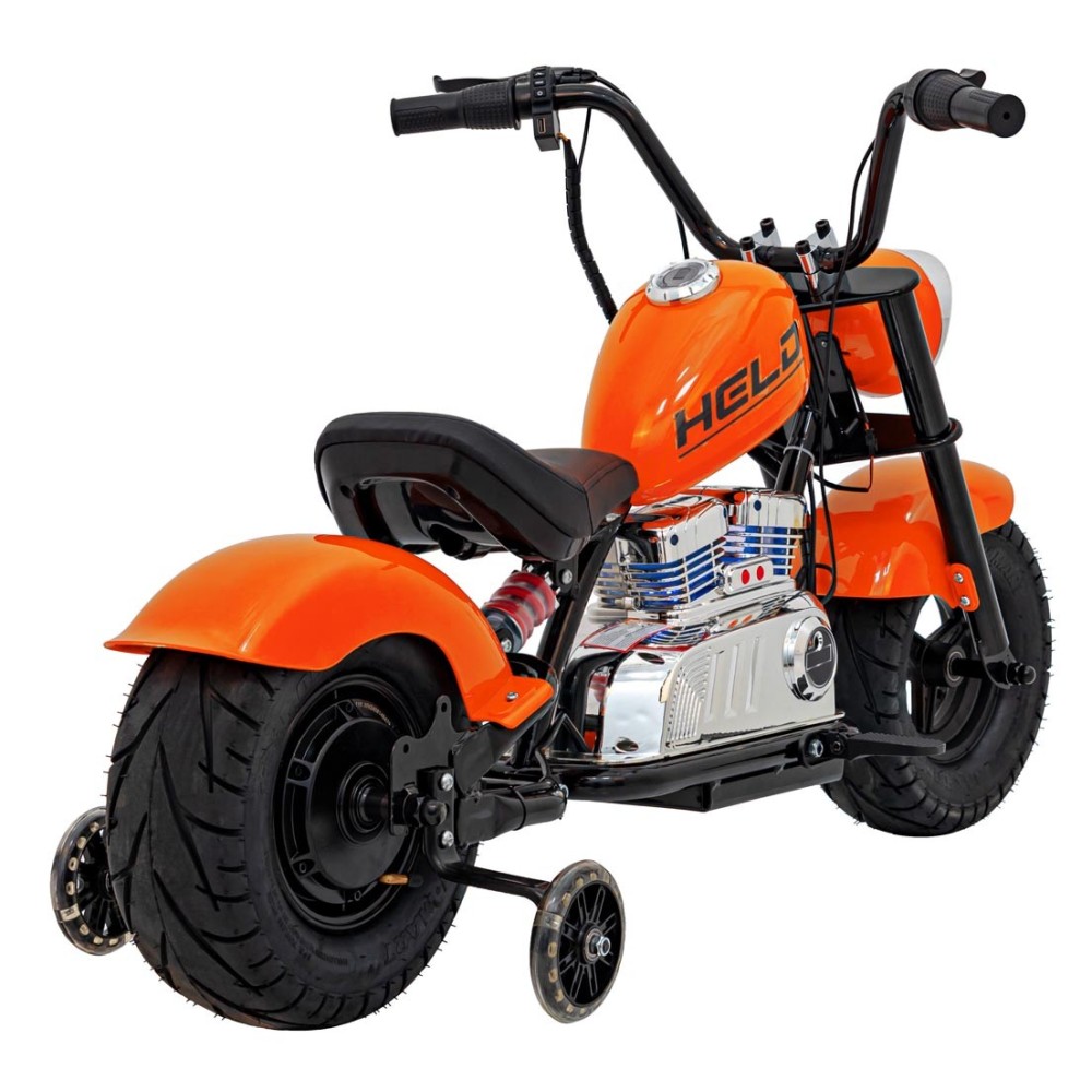 JOKO Elektrická Motorka Chopper Warrior 350W, 36V, nosnosť 80kg, Nafukovacie kolesá, kožené sedadlo, oranžová