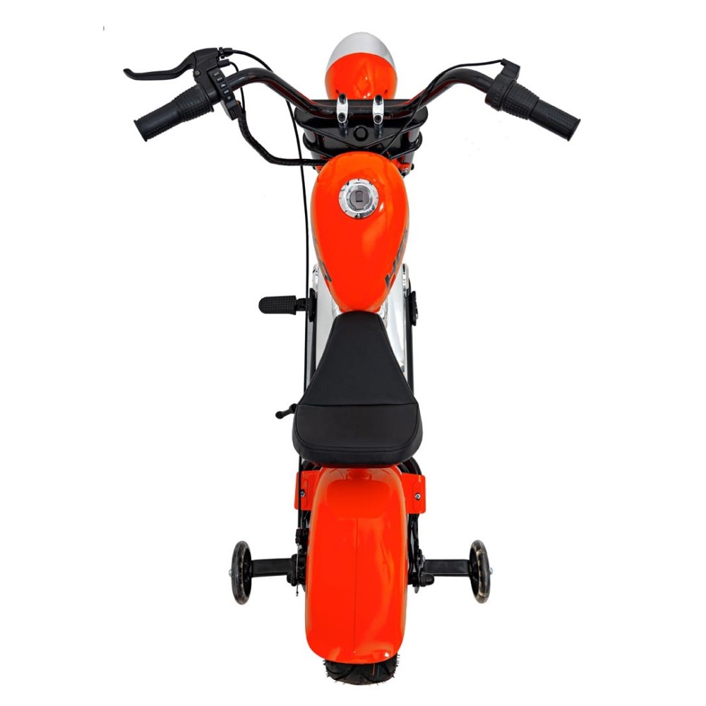 JOKO Elektrická Motorka Chopper Warrior 350W, 36V, nosnosť 80kg, Nafukovacie kolesá, kožené sedadlo, oranžová