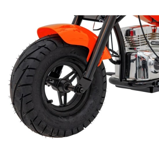 JOKO Elektrická Motorka Chopper Warrior 350W, 36V, nosnosť 80kg, Nafukovacie kolesá, kožené sedadlo, oranžová