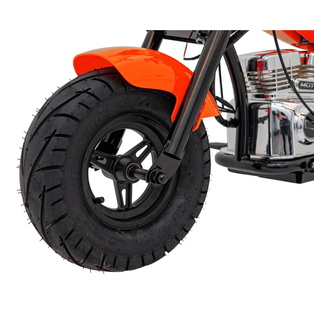 JOKO Elektrická Motorka Chopper Warrior 350W, 36V, nosnosť 80kg, Nafukovacie kolesá, kožené sedadlo, oranžová