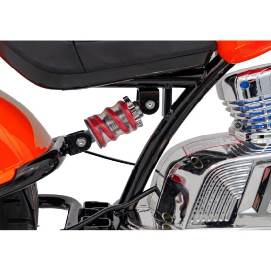 JOKO Elektrická Motorka Chopper Warrior 350W, 36V, nosnosť 80kg, Nafukovacie kolesá, kožené sedadlo, oranžová