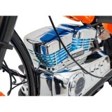 JOKO Elektrická Motorka Chopper Warrior 350W, 36V, nosnosť 80kg, Nafukovacie kolesá, kožené sedadlo, oranžová