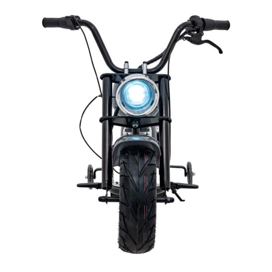 JOKO Elektrická Motorka Chopper Warrior 350W, 36V, nosnosť 80kg, Nafukovacie kolesá, kožené sedadlo, sivá