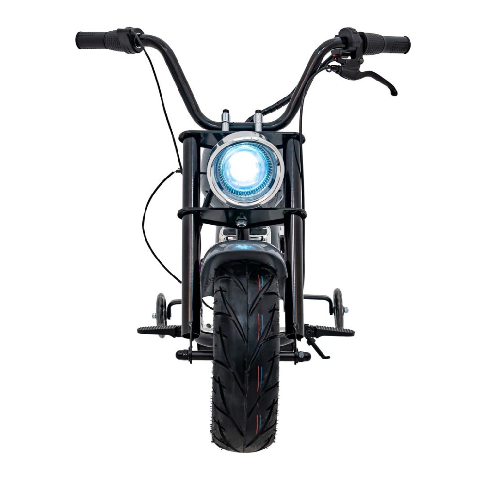 JOKO Elektrická Motorka Chopper Warrior 350W, 36V, nosnosť 80kg, Nafukovacie kolesá, kožené sedadlo, sivá