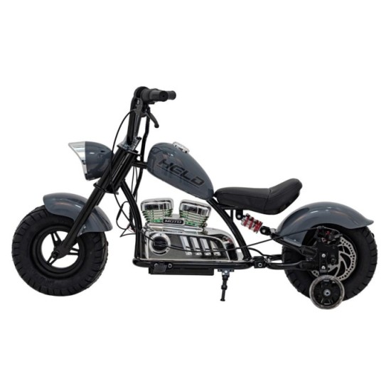 JOKO Elektrická Motorka Chopper Warrior 350W, 36V, nosnosť 80kg, Nafukovacie kolesá, kožené sedadlo, sivá