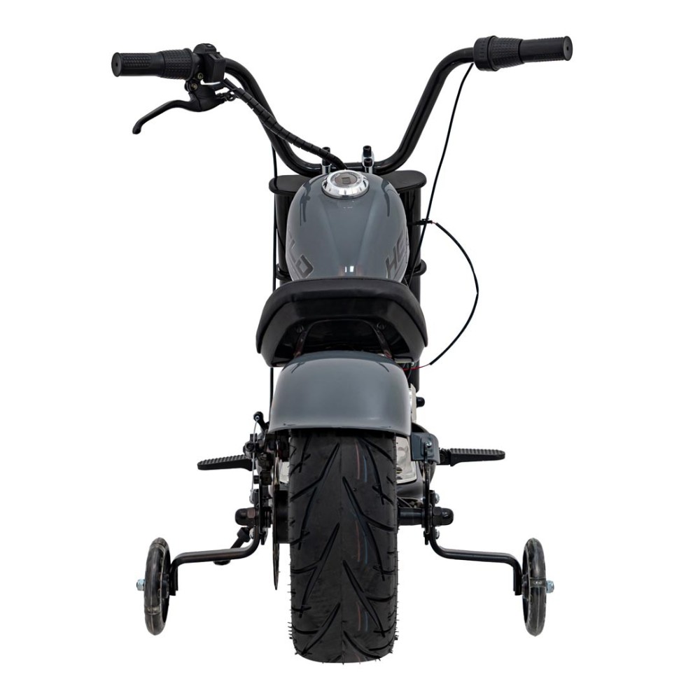 JOKO Elektrická Motorka Chopper Warrior 350W, 36V, nosnosť 80kg, Nafukovacie kolesá, kožené sedadlo, sivá