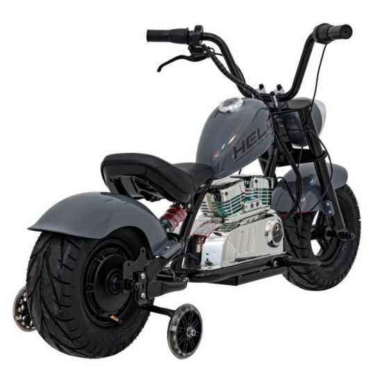 JOKO Elektrická Motorka Chopper Warrior 350W, 36V, nosnosť 80kg, Nafukovacie kolesá, kožené sedadlo, sivá