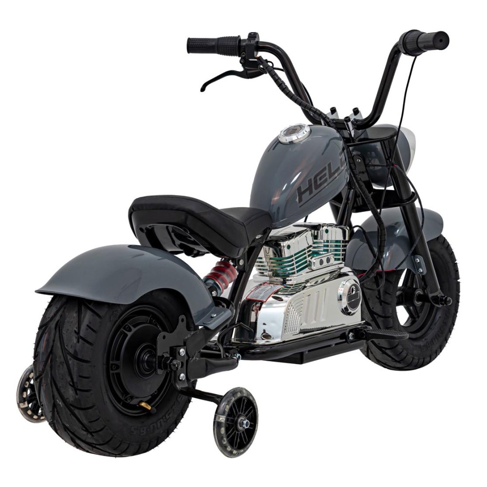 JOKO Elektrická Motorka Chopper Warrior 350W, 36V, nosnosť 80kg, Nafukovacie kolesá, kožené sedadlo, sivá
