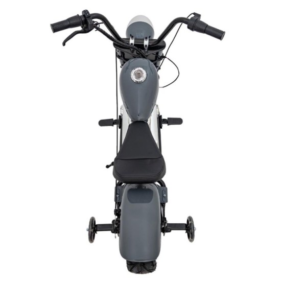 JOKO Elektrická Motorka Chopper Warrior 350W, 36V, nosnosť 80kg, Nafukovacie kolesá, kožené sedadlo, sivá