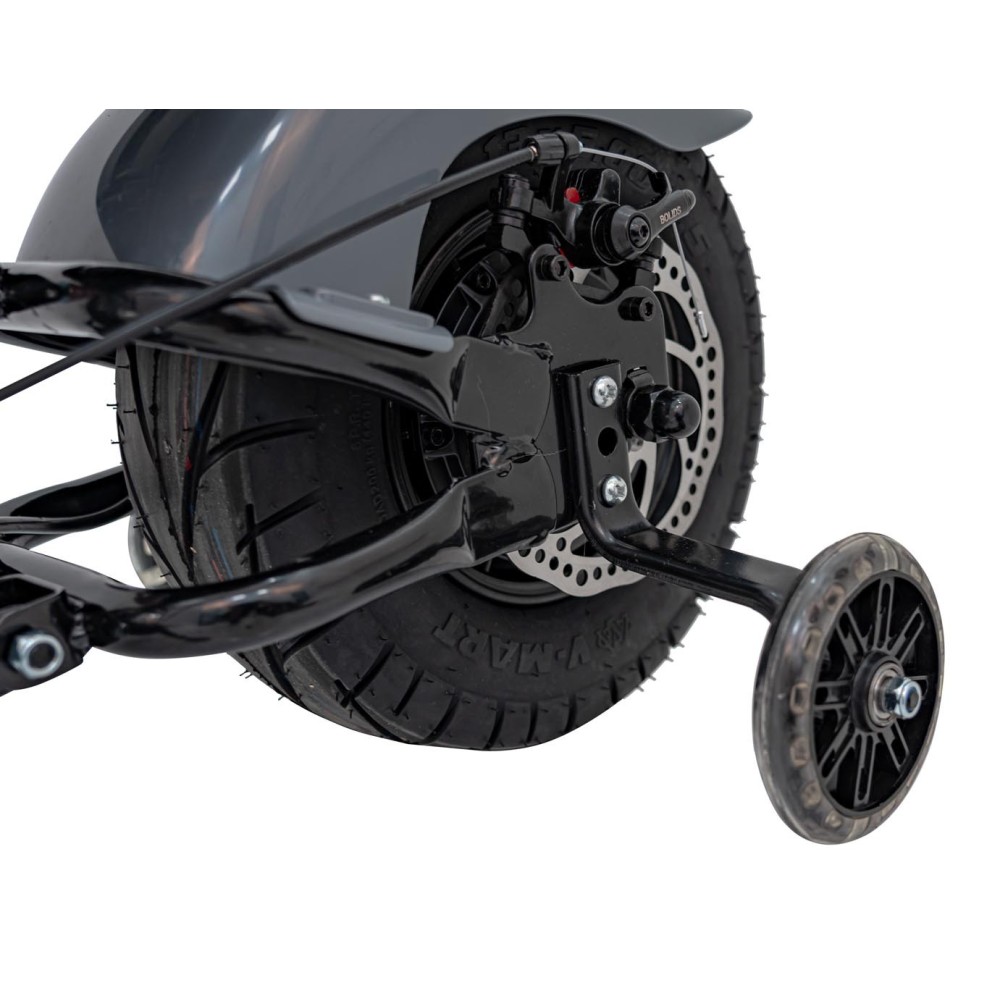 JOKO Elektrická Motorka Chopper Warrior 350W, 36V, nosnosť 80kg, Nafukovacie kolesá, kožené sedadlo, sivá