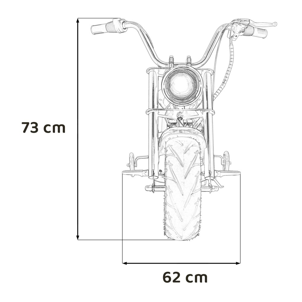 JOKO Elektrická Motorka Chopper Warrior 350W, 36V, nosnosť 80kg, Nafukovacie kolesá, kožené sedadlo, sivá