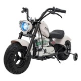 JOKO Elektrická Motorka Chopper Warrior 350W, 36V, nosnosť 80kg, Nafukovacie kolesá, kožené sedadlo, biela