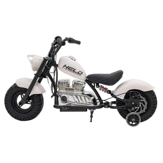JOKO Elektrická Motorka Chopper Warrior 350W, 36V, nosnosť 80kg, Nafukovacie kolesá, kožené sedadlo, biela