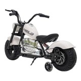 JOKO Elektrická Motorka Chopper Warrior 350W, 36V, nosnosť 80kg, Nafukovacie kolesá, kožené sedadlo, biela
