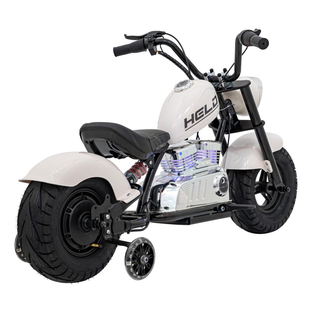 JOKO Elektrická Motorka Chopper Warrior 350W, 36V, nosnosť 80kg, Nafukovacie kolesá, kožené sedadlo, biela