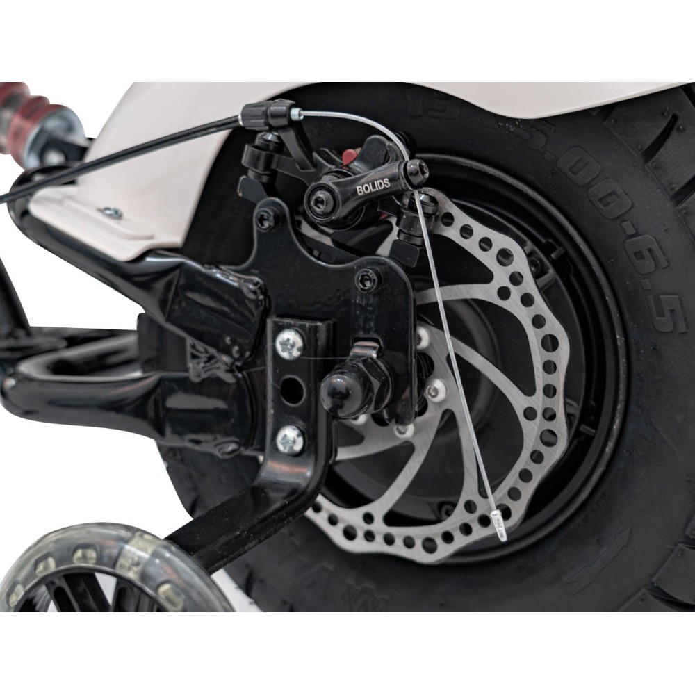 JOKO Elektrická Motorka Chopper Warrior 350W, 36V, nosnosť 80kg, Nafukovacie kolesá, kožené sedadlo, biela