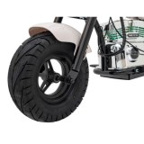 JOKO Elektrická Motorka Chopper Warrior 350W, 36V, nosnosť 80kg, Nafukovacie kolesá, kožené sedadlo, biela