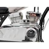 JOKO Elektrická Motorka Chopper Warrior 350W, 36V, nosnosť 80kg, Nafukovacie kolesá, kožené sedadlo, biela