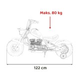 JOKO Elektrická Motorka Chopper Warrior 350W, 36V, nosnosť 80kg, Nafukovacie kolesá, kožené sedadlo, biela