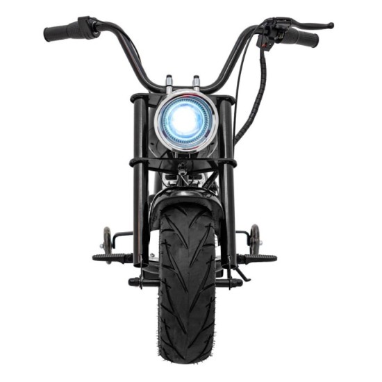 JOKO Elektrická Motorka Chopper Warrior 350W, 36V, nosnosť 80kg, Nafukovacie kolesá, kožené sedadlo, čierna