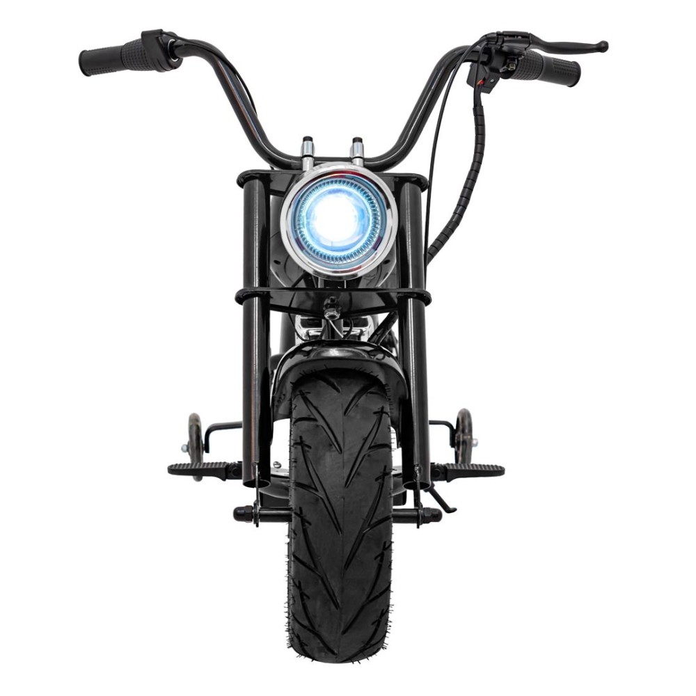 JOKO Elektrická Motorka Chopper Warrior 350W, 36V, nosnosť 80kg, Nafukovacie kolesá, kožené sedadlo, čierna