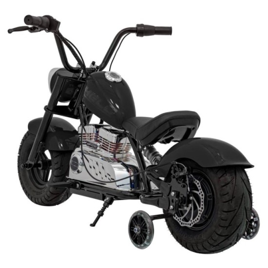 JOKO Elektrická Motorka Chopper Warrior 350W, 36V, nosnosť 80kg, Nafukovacie kolesá, kožené sedadlo, čierna