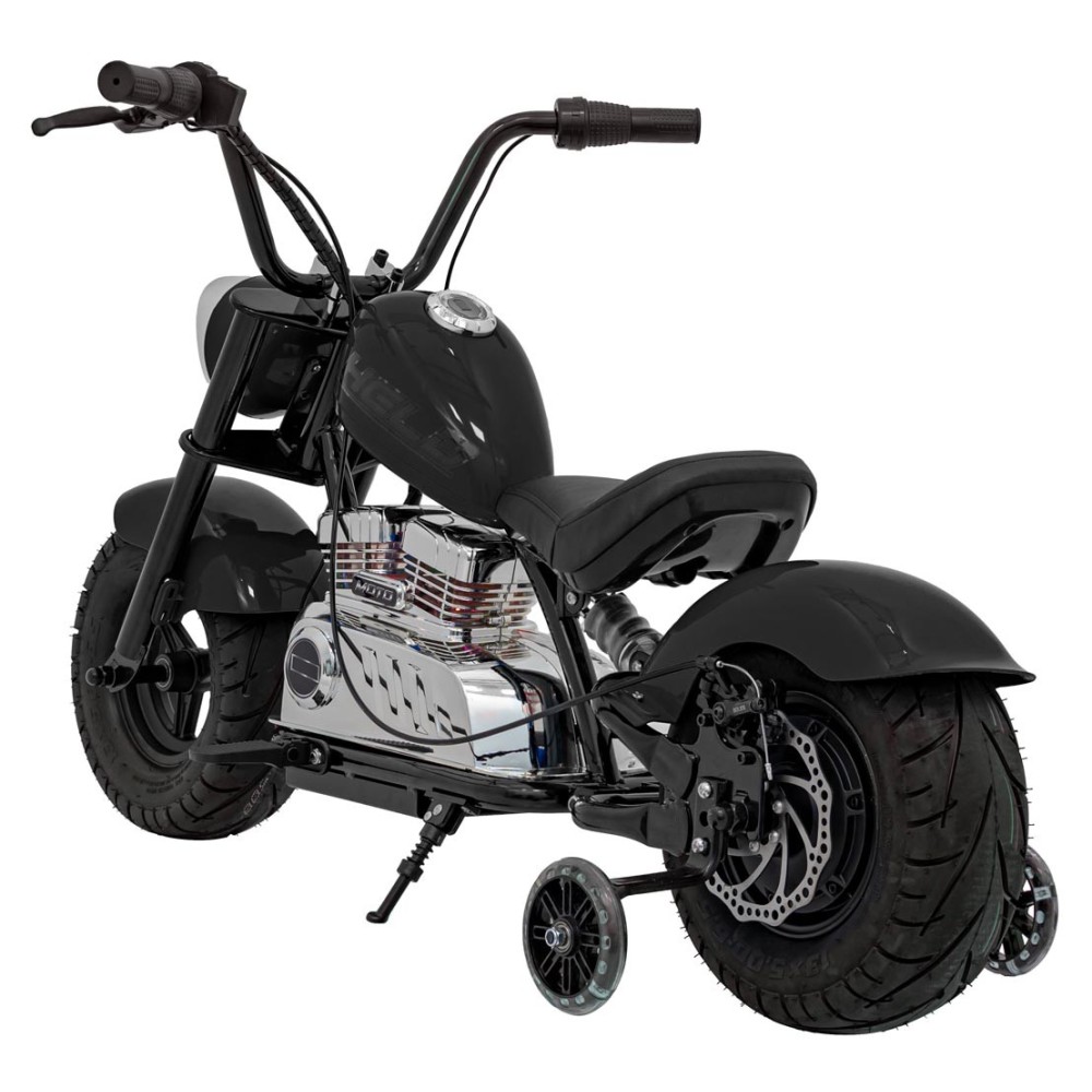 JOKO Elektrická Motorka Chopper Warrior 350W, 36V, nosnosť 80kg, Nafukovacie kolesá, kožené sedadlo, čierna