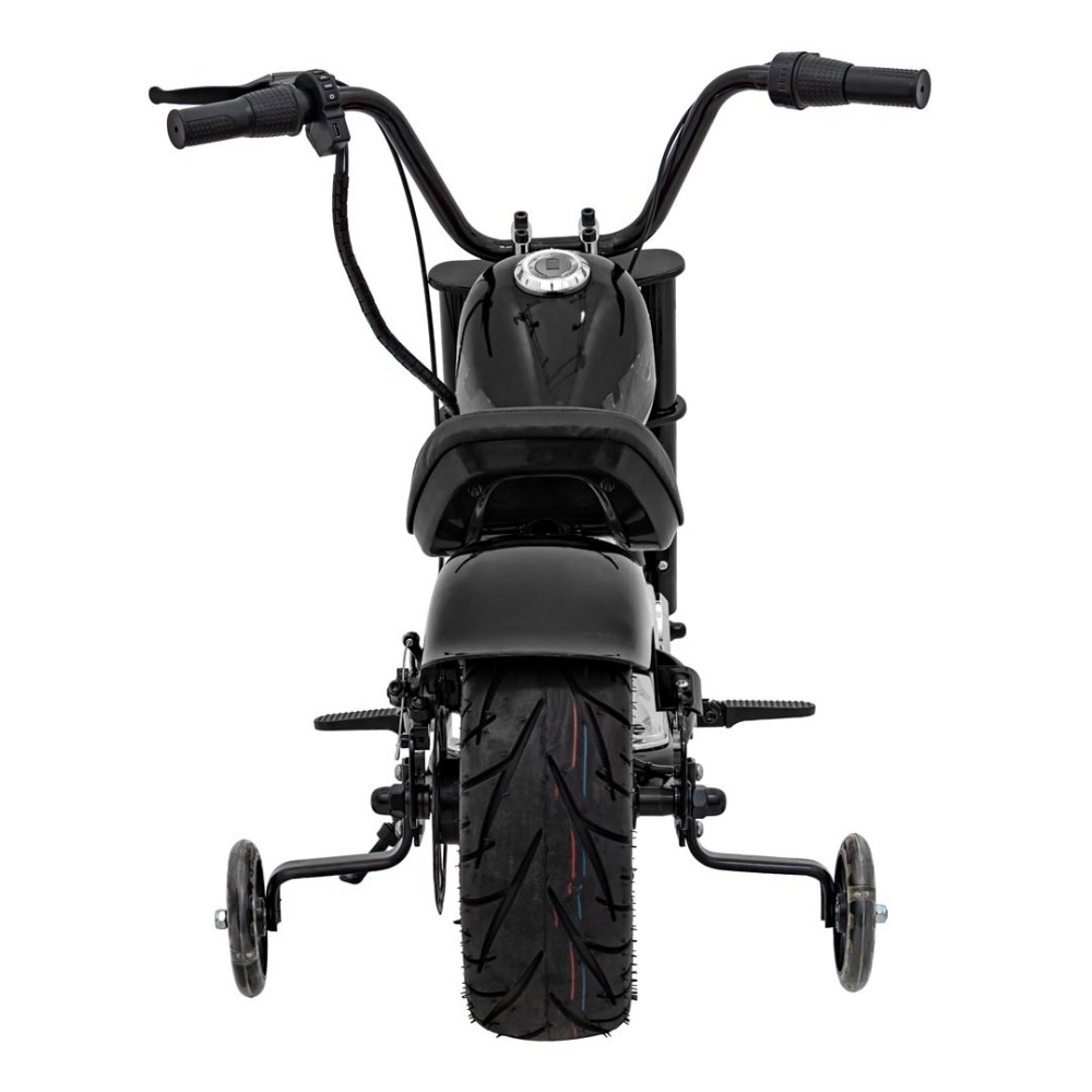 JOKO Elektrická Motorka Chopper Warrior 350W, 36V, nosnosť 80kg, Nafukovacie kolesá, kožené sedadlo, čierna