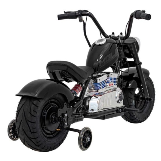 JOKO Elektrická Motorka Chopper Warrior 350W, 36V, nosnosť 80kg, Nafukovacie kolesá, kožené sedadlo, čierna