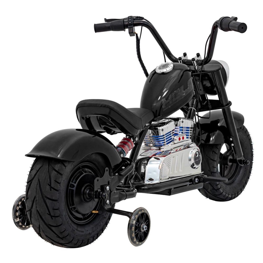 JOKO Elektrická Motorka Chopper Warrior 350W, 36V, nosnosť 80kg, Nafukovacie kolesá, kožené sedadlo, čierna