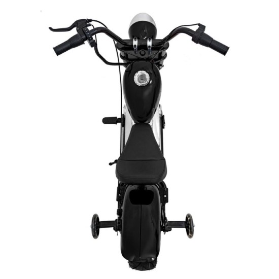 JOKO Elektrická Motorka Chopper Warrior 350W, 36V, nosnosť 80kg, Nafukovacie kolesá, kožené sedadlo, čierna