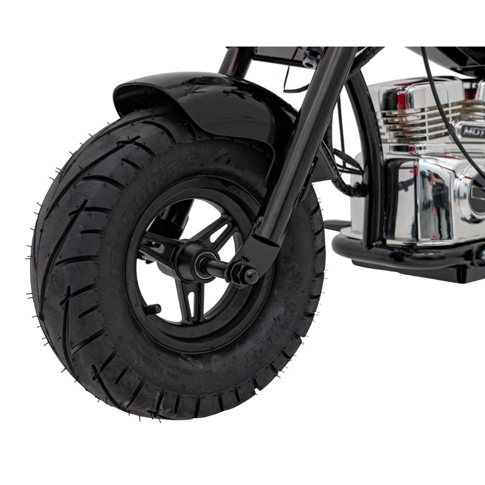 JOKO Elektrická Motorka Chopper Warrior 350W, 36V, nosnosť 80kg, Nafukovacie kolesá, kožené sedadlo, čierna