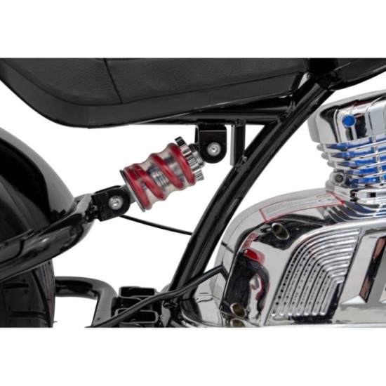 JOKO Elektrická Motorka Chopper Warrior 350W, 36V, nosnosť 80kg, Nafukovacie kolesá, kožené sedadlo, čierna