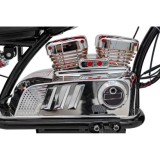 JOKO Elektrická Motorka Chopper Warrior 350W, 36V, nosnosť 80kg, Nafukovacie kolesá, kožené sedadlo, čierna