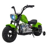 JOKO Elektrická Motorka Chopper Warrior 350W, 36V, nosnosť 80kg, Nafukovacie kolesá, kožené sedadlo, zelená