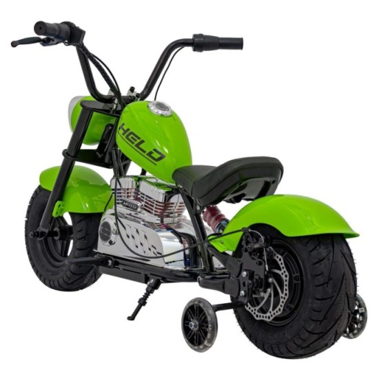 JOKO Elektrická Motorka Chopper Warrior 350W, 36V, nosnosť 80kg, Nafukovacie kolesá, kožené sedadlo, zelená