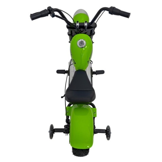 JOKO Elektrická Motorka Chopper Warrior 350W, 36V, nosnosť 80kg, Nafukovacie kolesá, kožené sedadlo, zelená