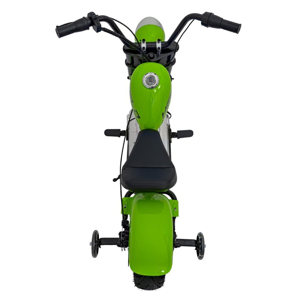 JOKO Elektrická Motorka Chopper Warrior 350W, 36V, nosnosť 80kg, Nafukovacie kolesá, kožené sedadlo, zelená