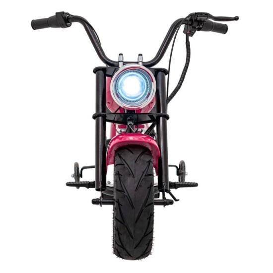 JOKO Elektrická Motorka Chopper Warrior 350W, 36V, nosnosť 80kg, Nafukovacie kolesá, kožené sedadlo, ružová