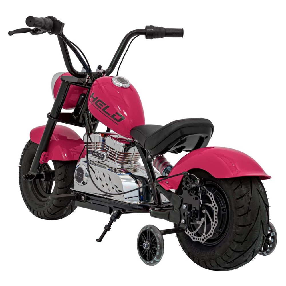 JOKO Elektrická Motorka Chopper Warrior 350W, 36V, nosnosť 80kg, Nafukovacie kolesá, kožené sedadlo, ružová