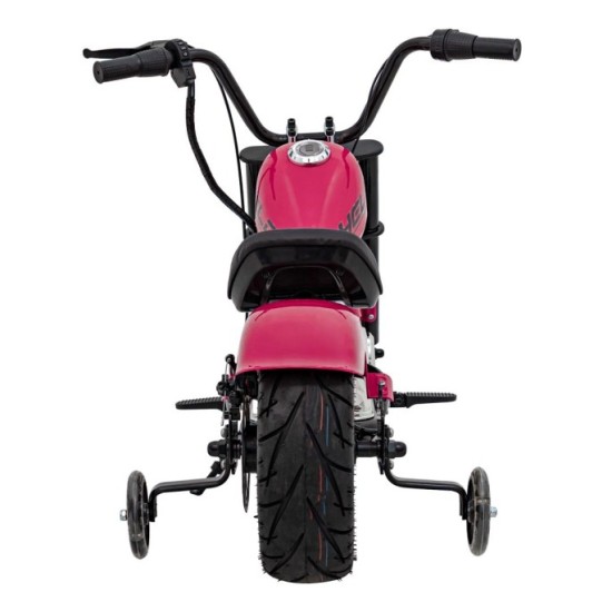 JOKO Elektrická Motorka Chopper Warrior 350W, 36V, nosnosť 80kg, Nafukovacie kolesá, kožené sedadlo, ružová