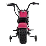 JOKO Elektrická Motorka Chopper Warrior 350W, 36V, nosnosť 80kg, Nafukovacie kolesá, kožené sedadlo, ružová