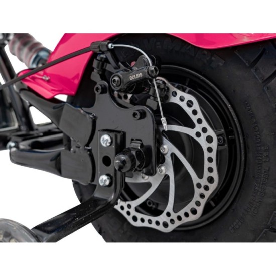 JOKO Elektrická Motorka Chopper Warrior 350W, 36V, nosnosť 80kg, Nafukovacie kolesá, kožené sedadlo, ružová