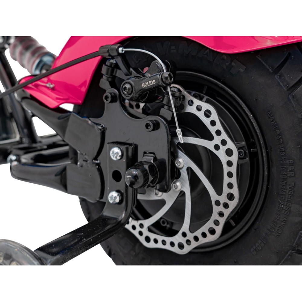 JOKO Elektrická Motorka Chopper Warrior 350W, 36V, nosnosť 80kg, Nafukovacie kolesá, kožené sedadlo, ružová