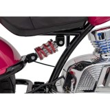 JOKO Elektrická Motorka Chopper Warrior 350W, 36V, nosnosť 80kg, Nafukovacie kolesá, kožené sedadlo, ružová