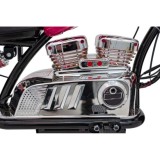 JOKO Elektrická Motorka Chopper Warrior 350W, 36V, nosnosť 80kg, Nafukovacie kolesá, kožené sedadlo, ružová