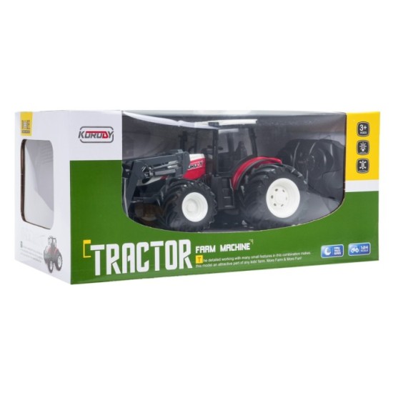 JOKO RC Traktor Buldozér na diaľkové ovládanie, červený