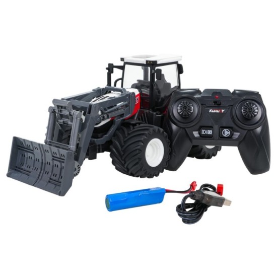 JOKO RC Traktor Buldozér na diaľkové ovládanie, červený